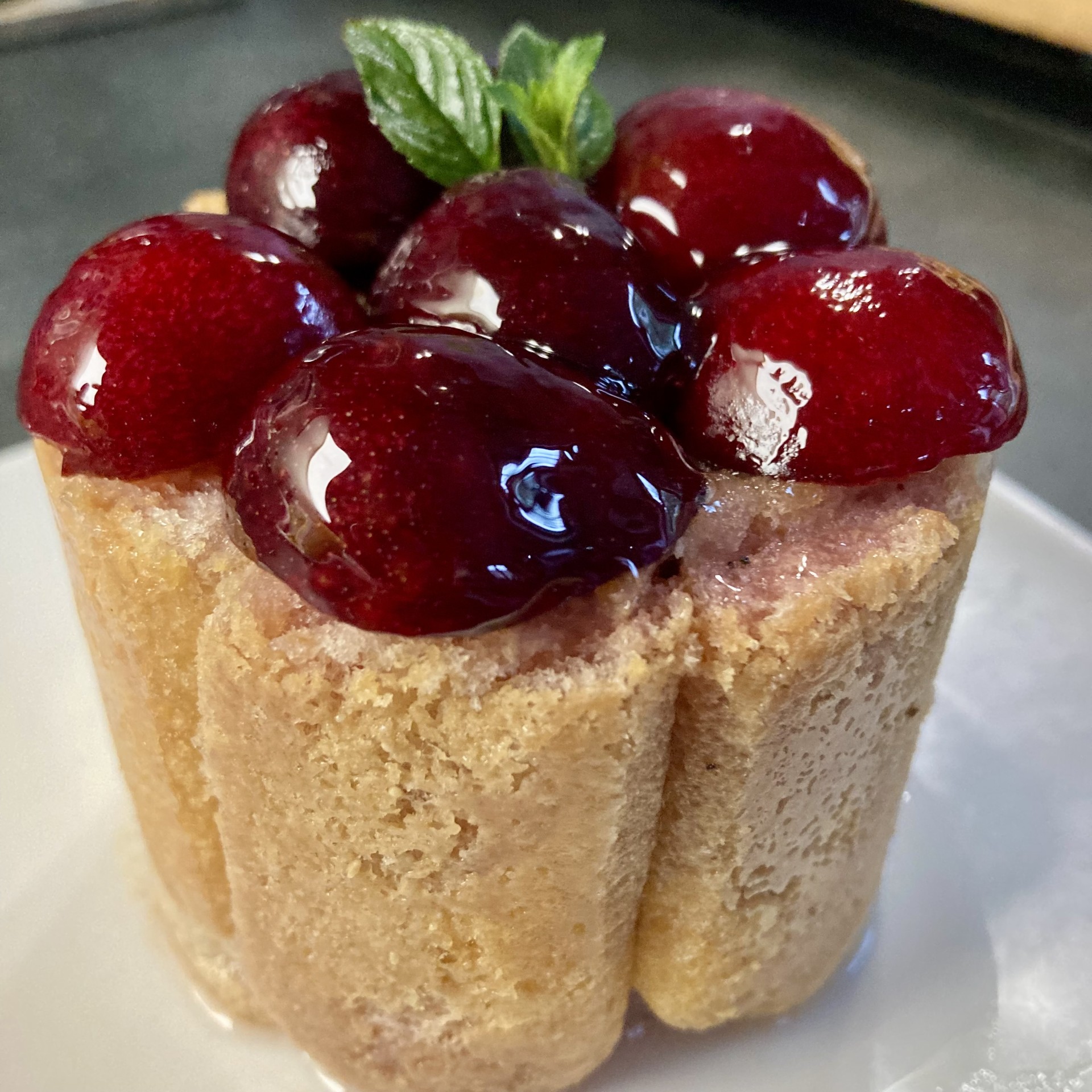 charlotte au chocolat et cerises