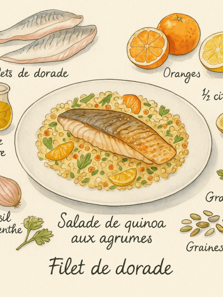 filet de dorade quinoa agrumes