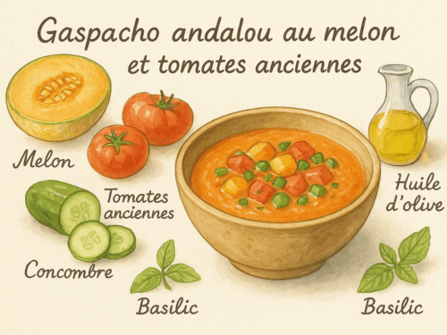 gaspacho melon tomates
