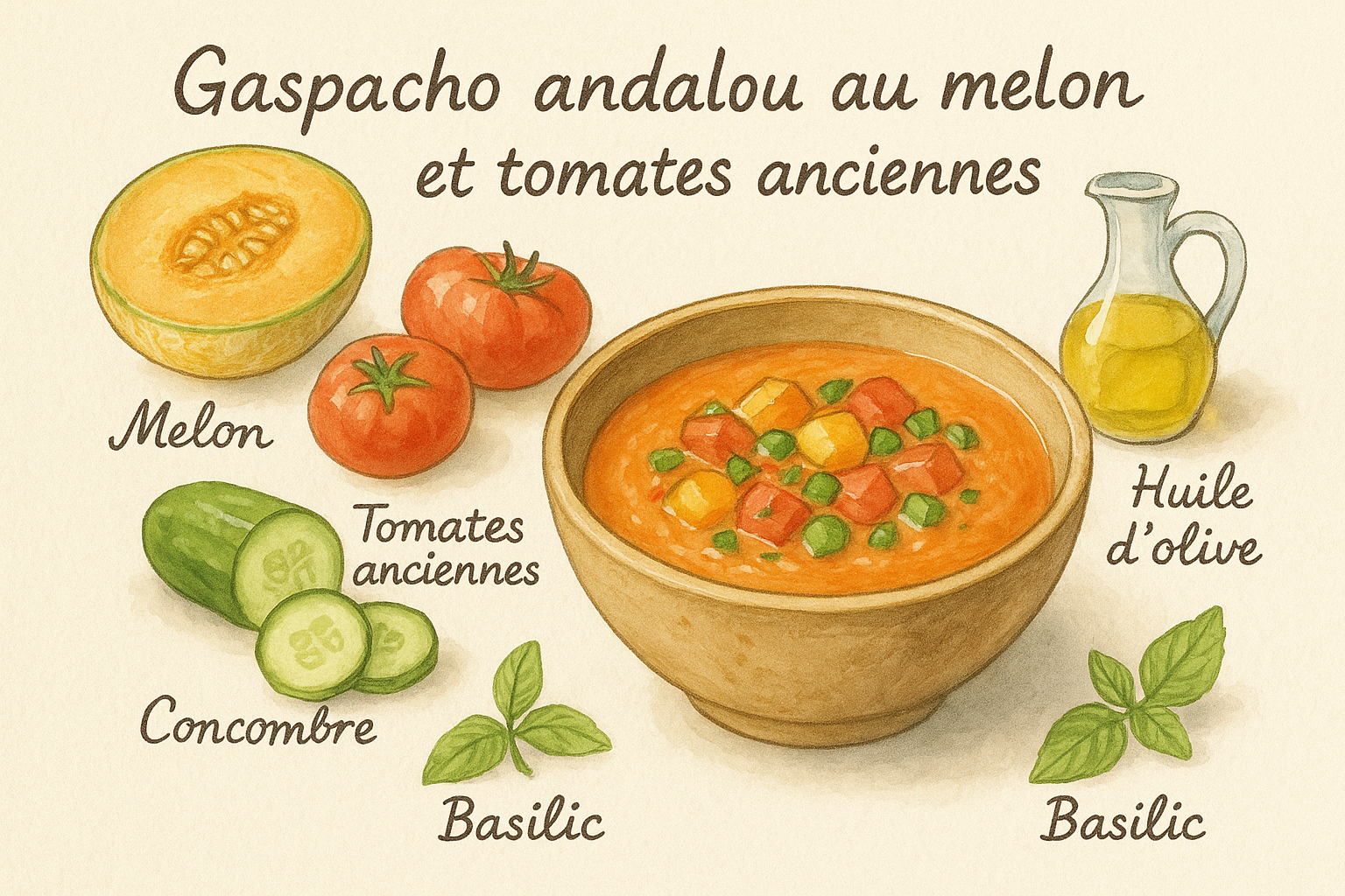 gaspacho melon tomates