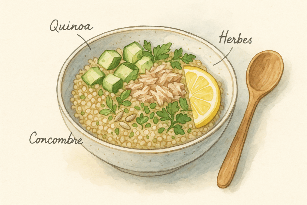 salade thon quinoa concombre