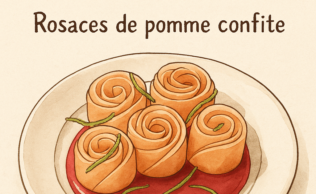 rosace pomme confite gelée hibiscus