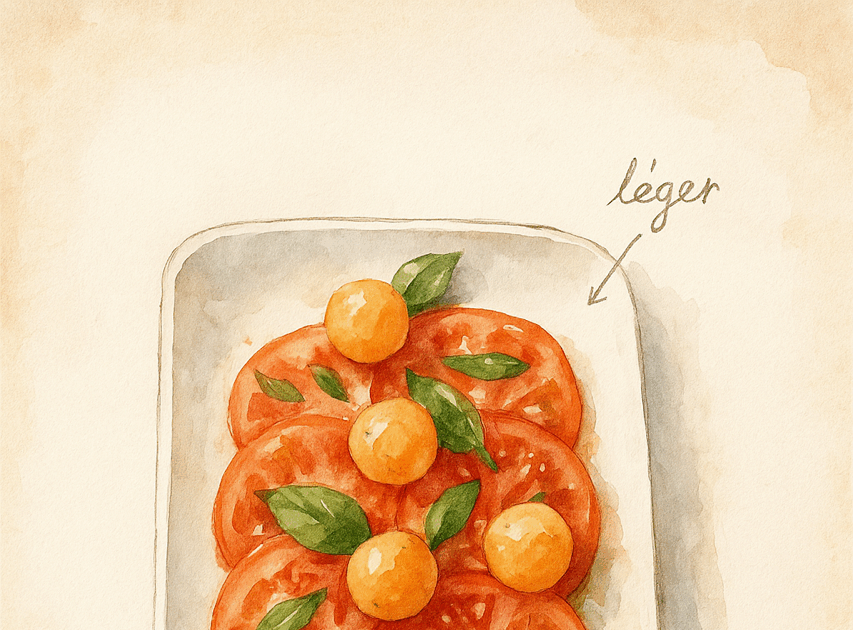 carpaccio de tomates melon basilic