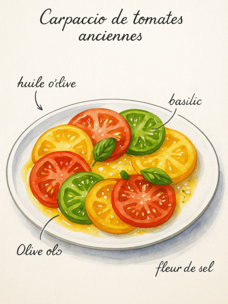 carpaccio de tomates anciennes