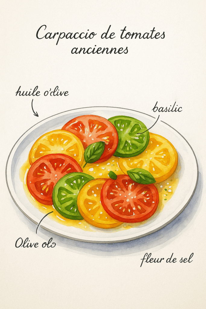 carpaccio de tomates anciennes