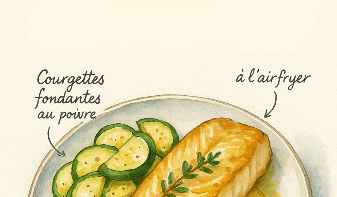 filet de colin airfryer courgette polenta cremeuse