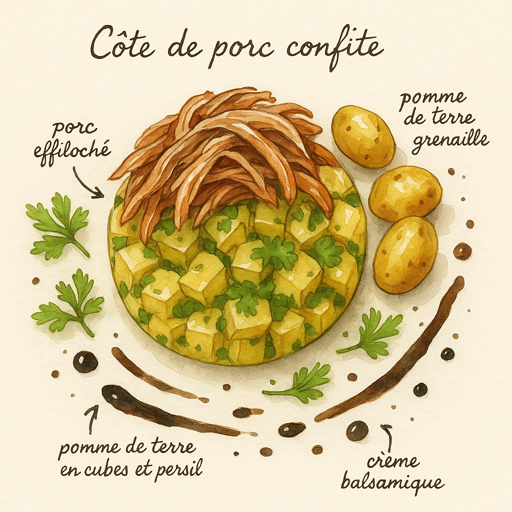 effiloché de porc confit