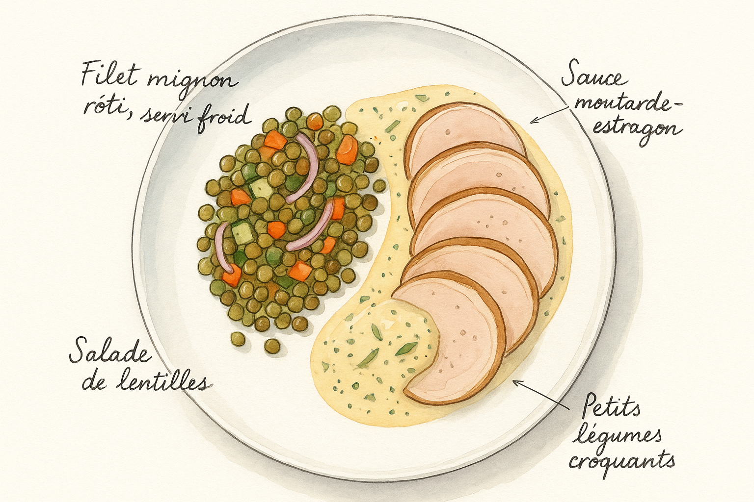filet mignon rôti froid sauce moutarde estragon