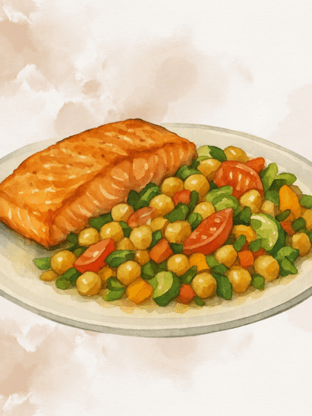 Pavé de saumon rôti