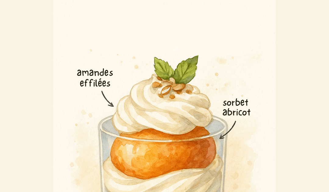 Verrine pêche abricot chantilly