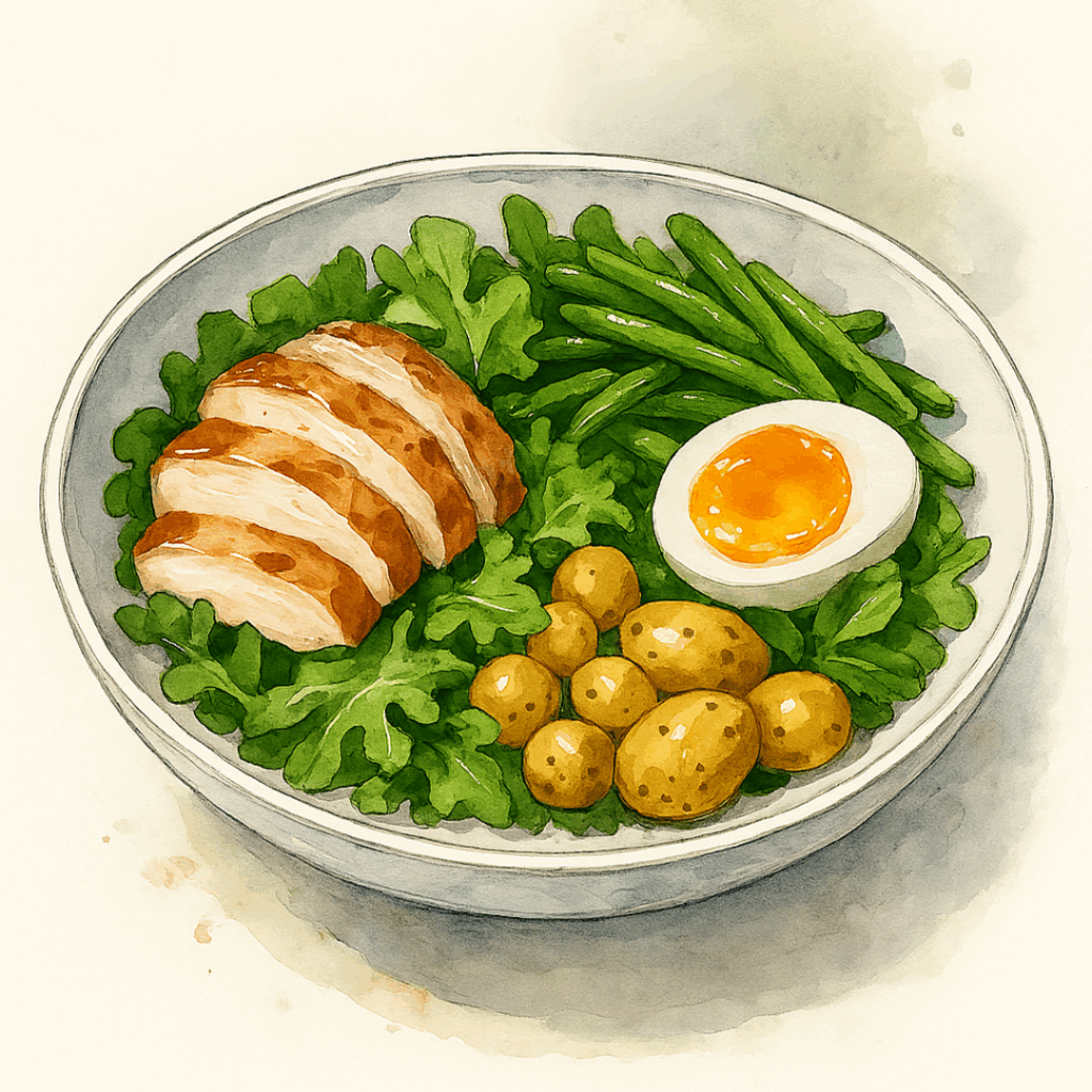 salade composée poulet rôti