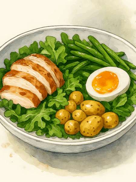 salade composée poulet rôti