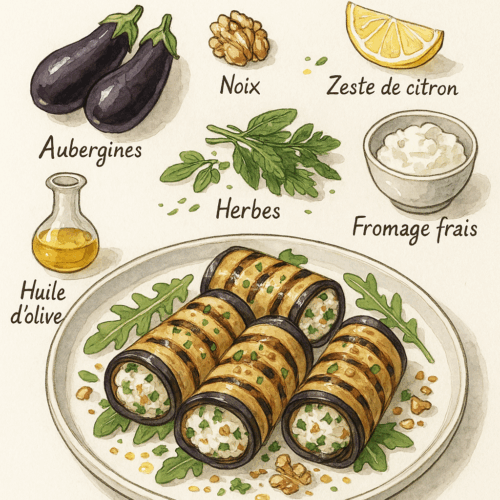 roulade aubergine grillée