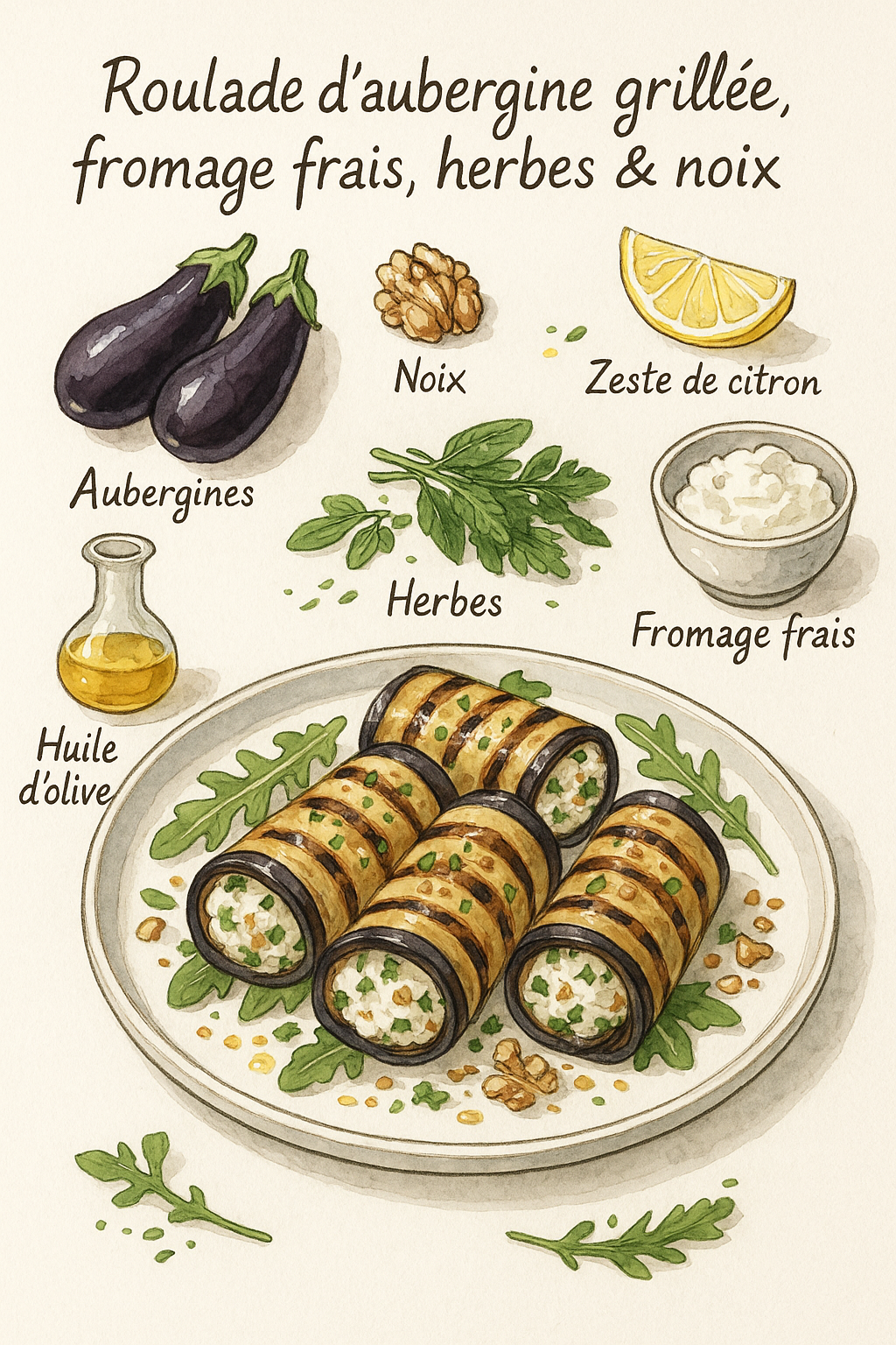 roulade aubergine grillée
