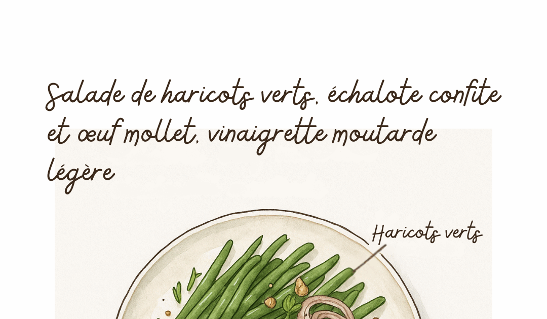 salade de haricots verts œuf mollet