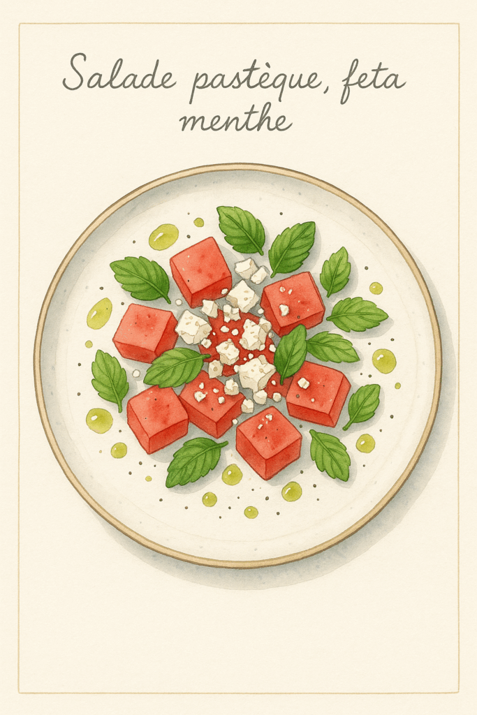 salade pasteque feta menthe