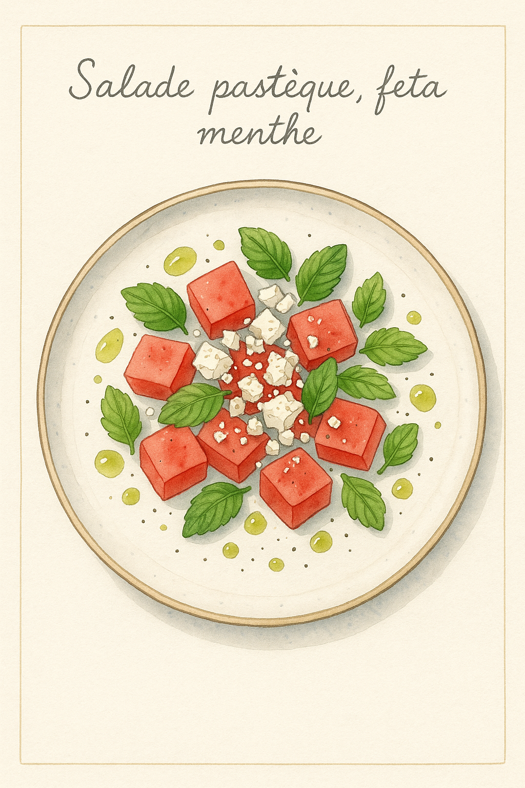 salade pasteque feta menthe