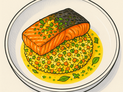 saumon quinoa sauce vierge