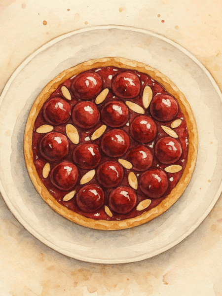 tartelette aux cerises et amandes