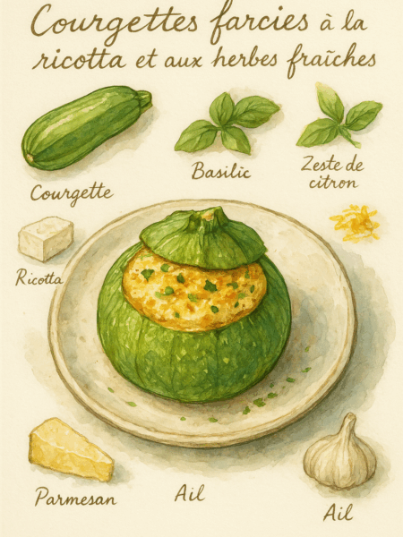 Courgettes farcies à la ricotta