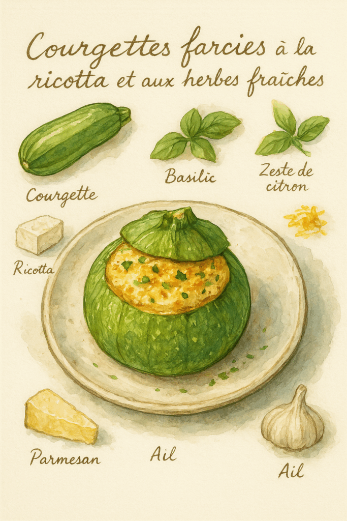 Courgettes farcies à la ricotta