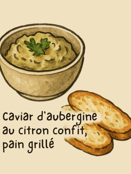Caviar d’aubergine au citron confit