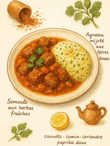 Agneau mijoté aux épices douces
