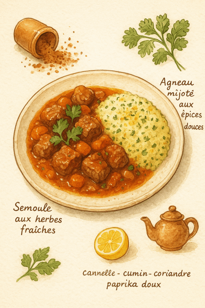 Agneau mijoté aux épices douces