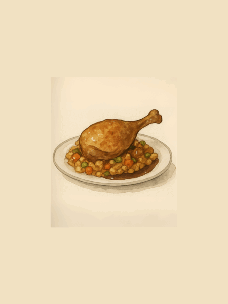 confit de canard épeautre aux légumes
