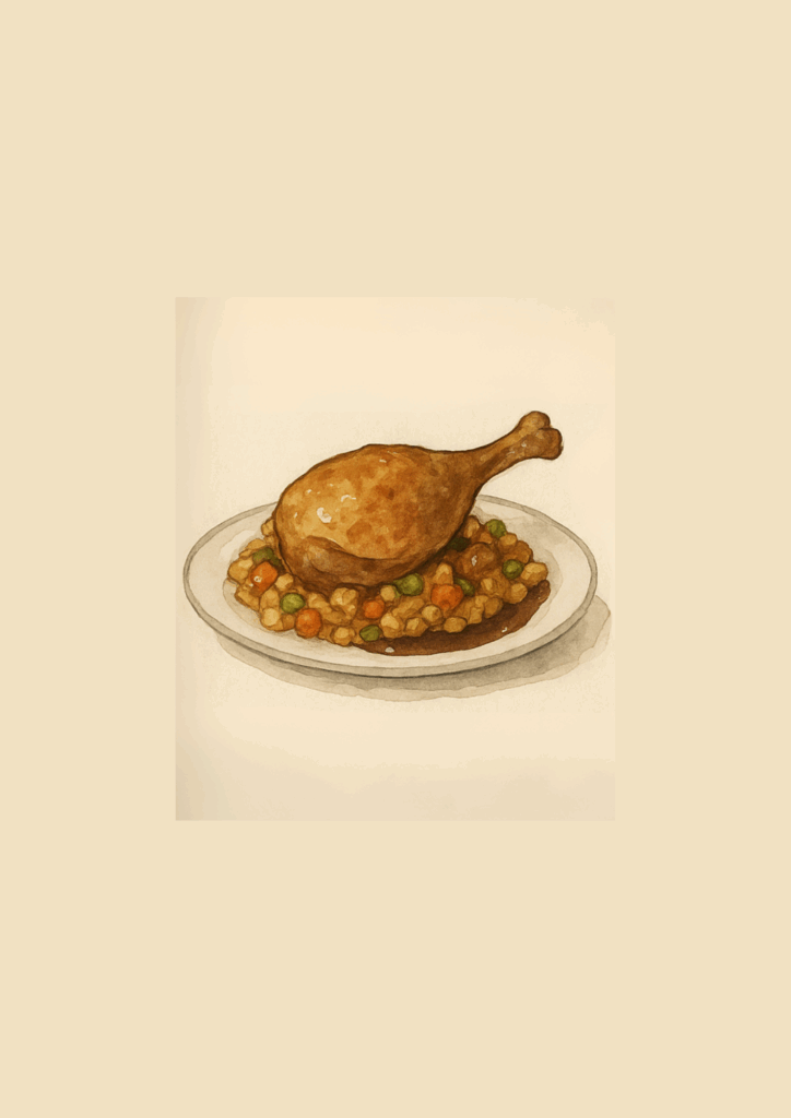 confit de canard épeautre aux légumes