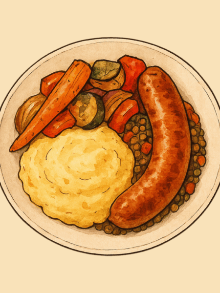 saucisse de Toulouse polenta crémeuse