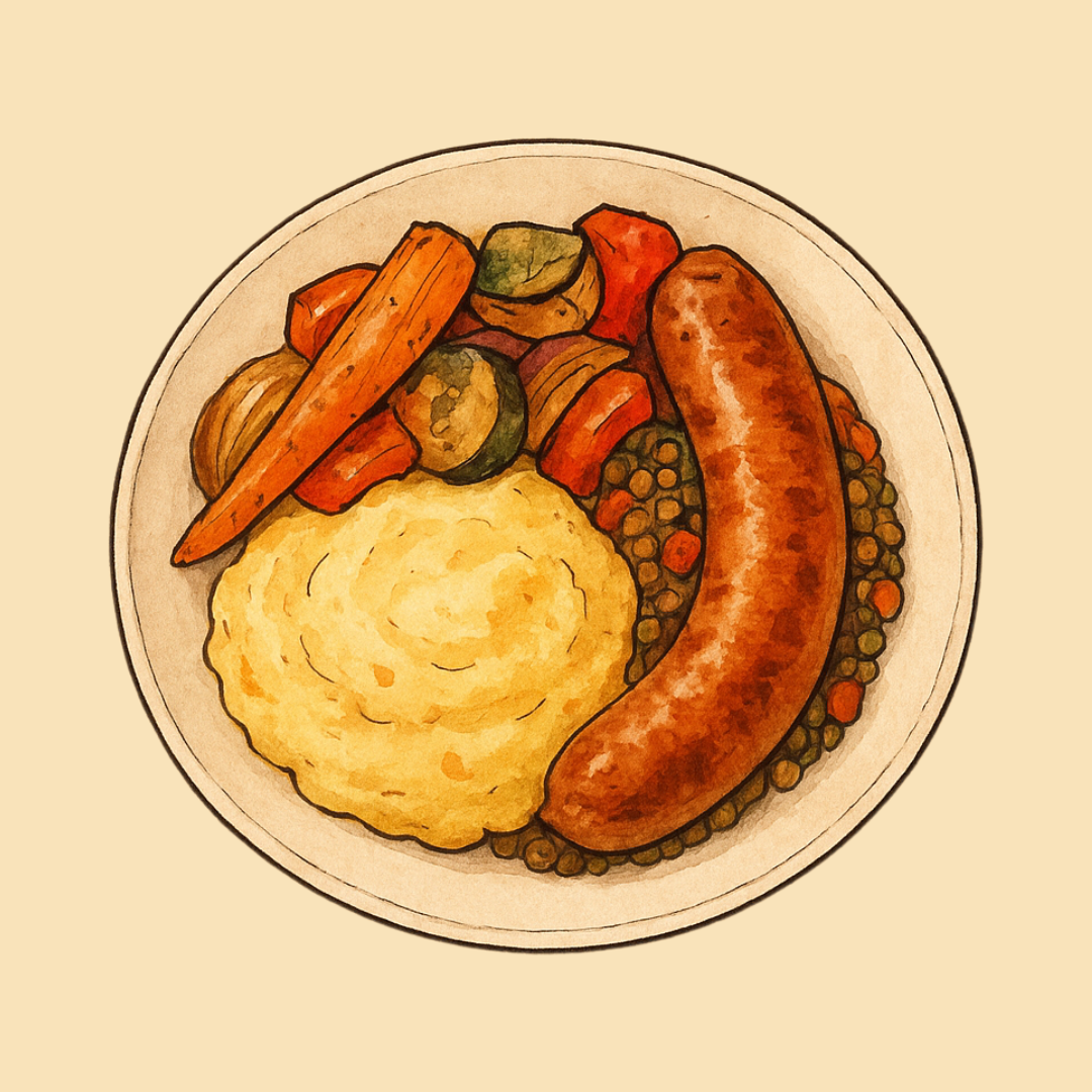 saucisse de Toulouse polenta crémeuse