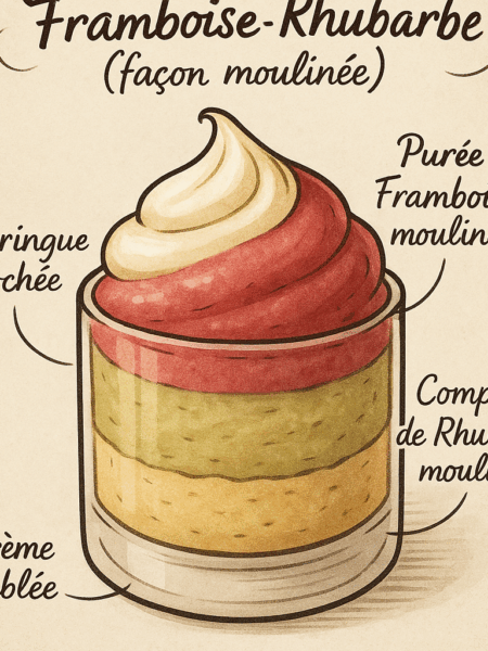 Tartelette framboise-rhubarbe façon moulinée