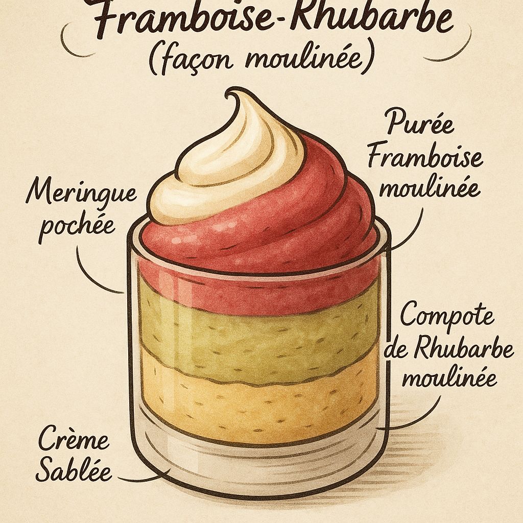 Tartelette framboise-rhubarbe façon moulinée