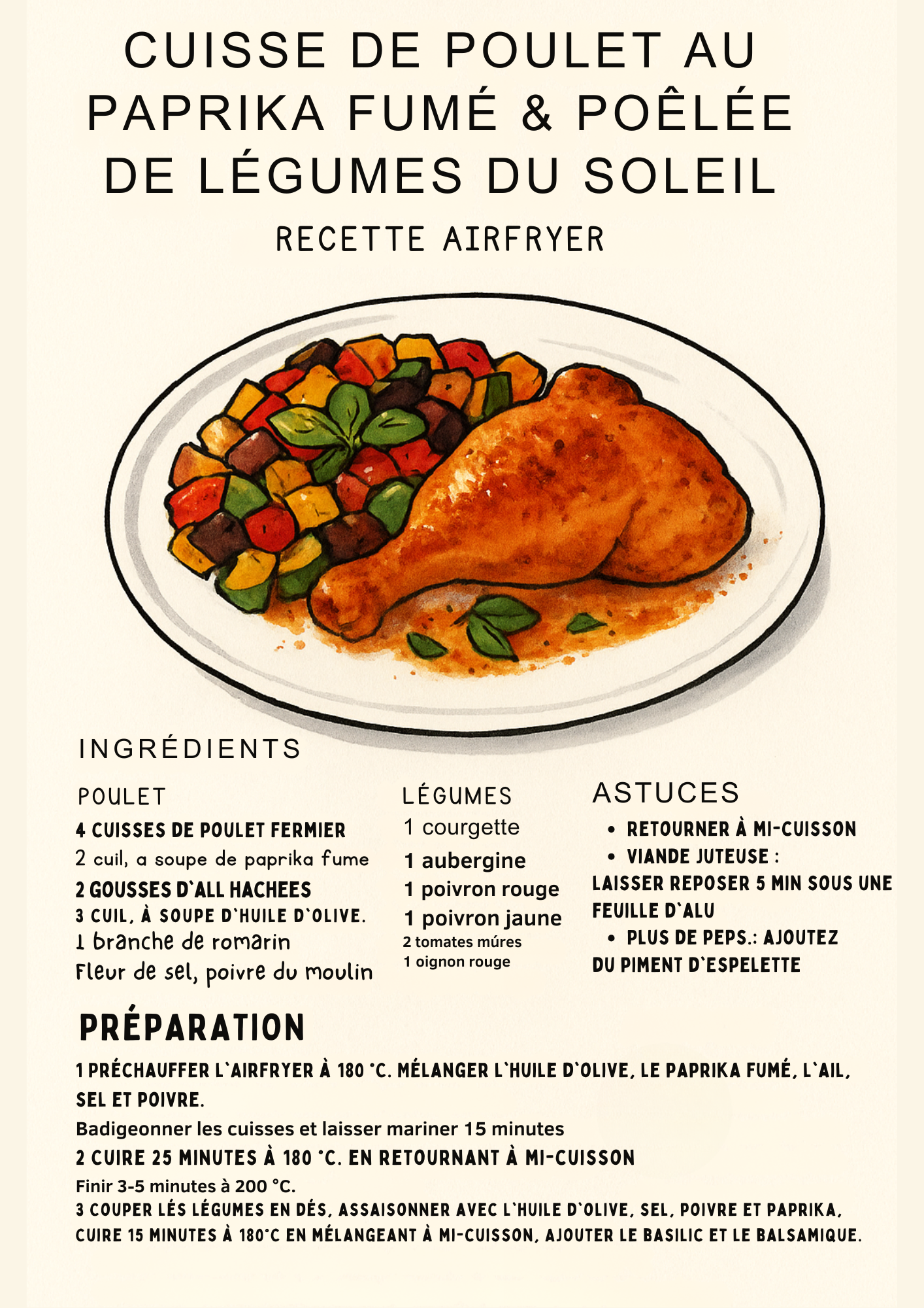 CUISSE POULET PAPRIKA AIRFRYER