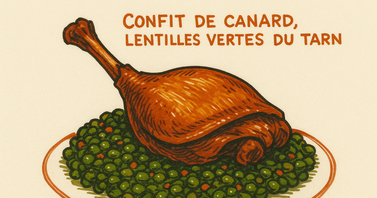 confit de carand lentilles vertes du tarn