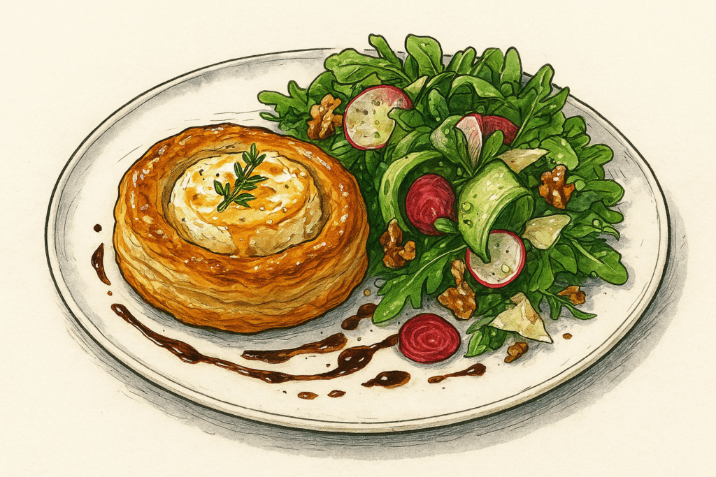 Feuilleté au chèvre frais et miel