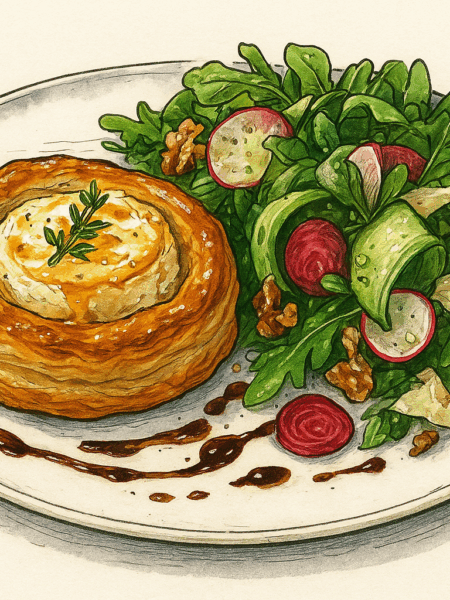 Feuilleté au chèvre frais et miel