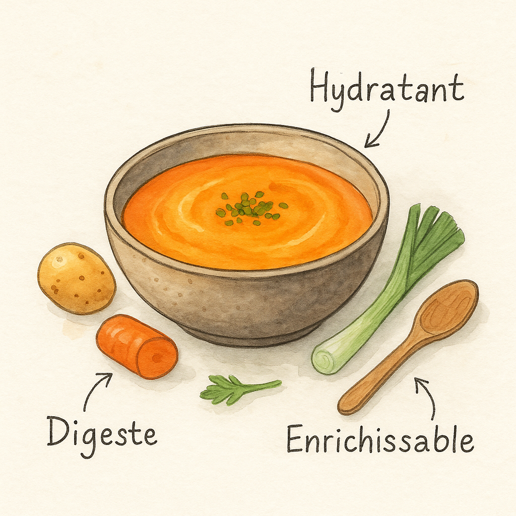 Potage de légumes séniors