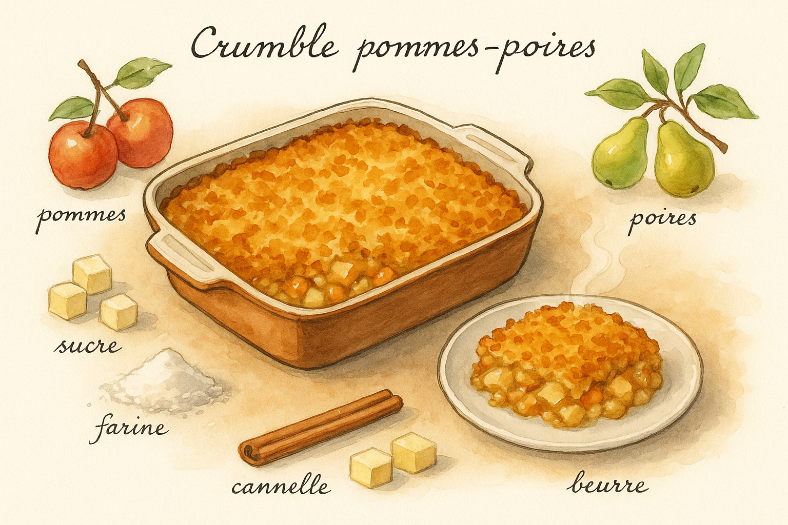 crumble pommes poires