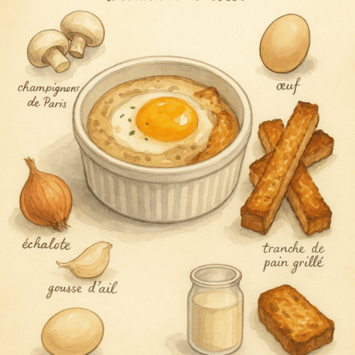 œuf cocotte champignons