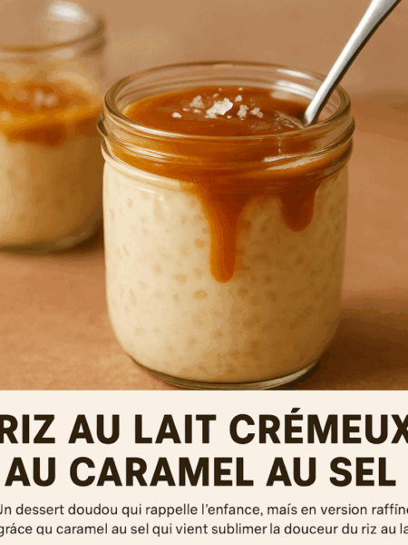 Riz au lait crémeux, caramel au sel maison