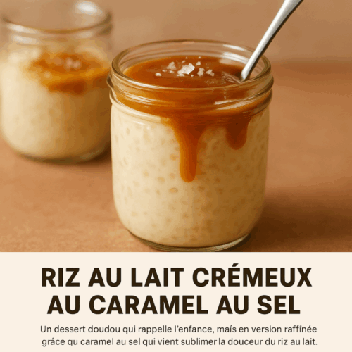 Riz au lait crémeux, caramel au sel maison