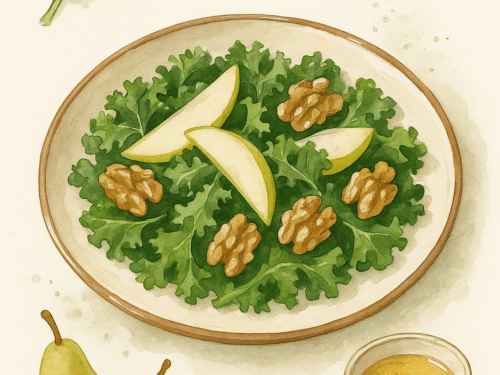 salade chou kale poire