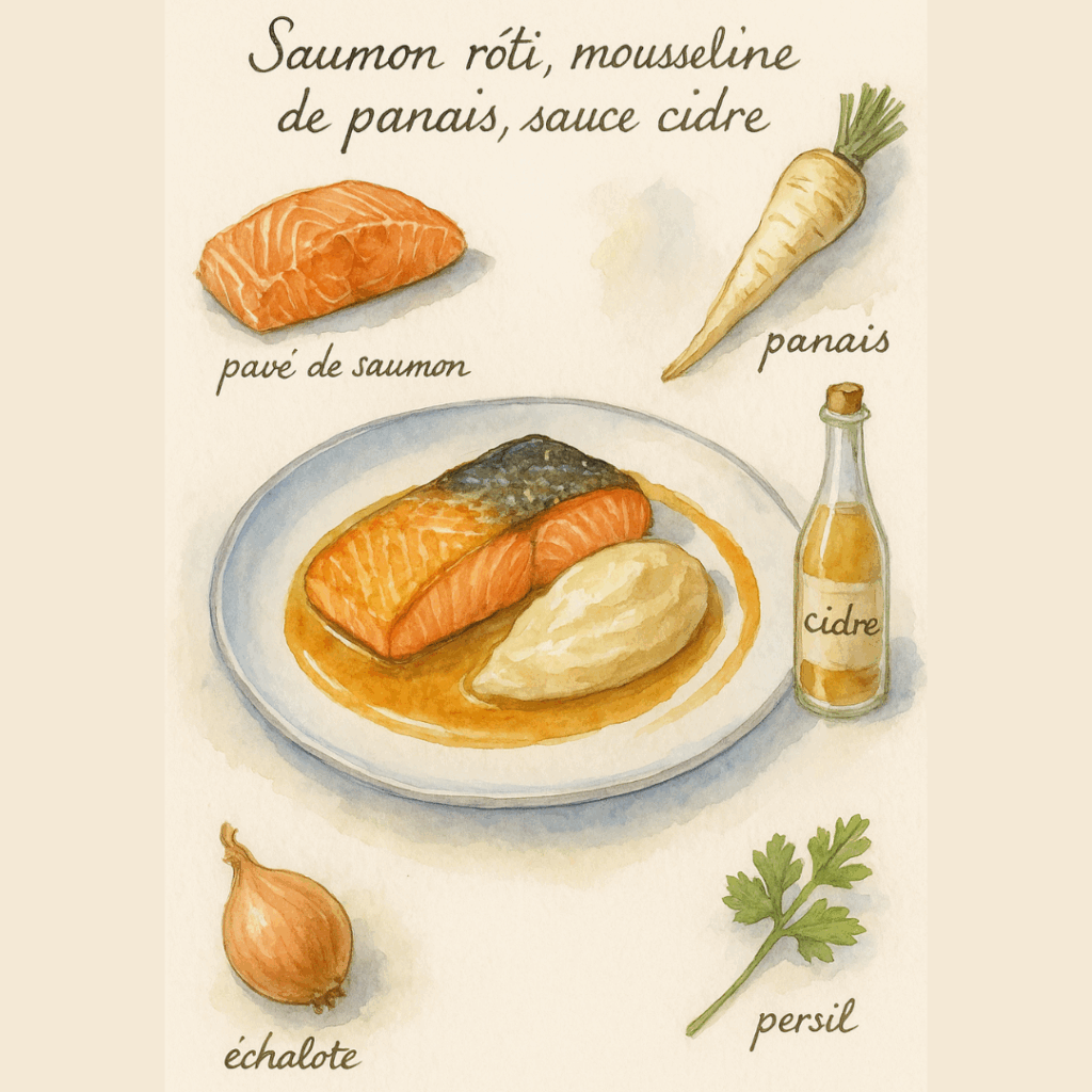 saumon rôti panais