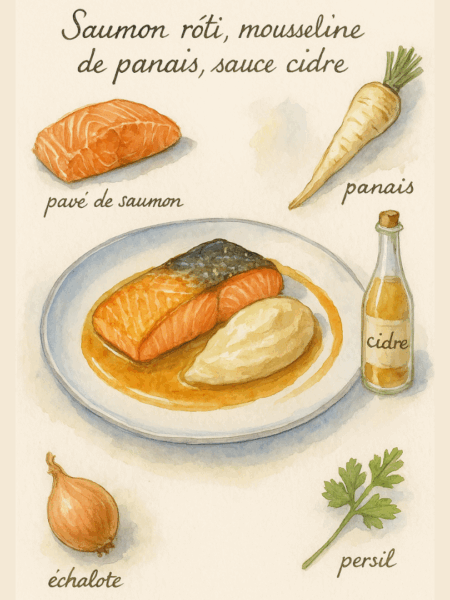 saumon rôti panais