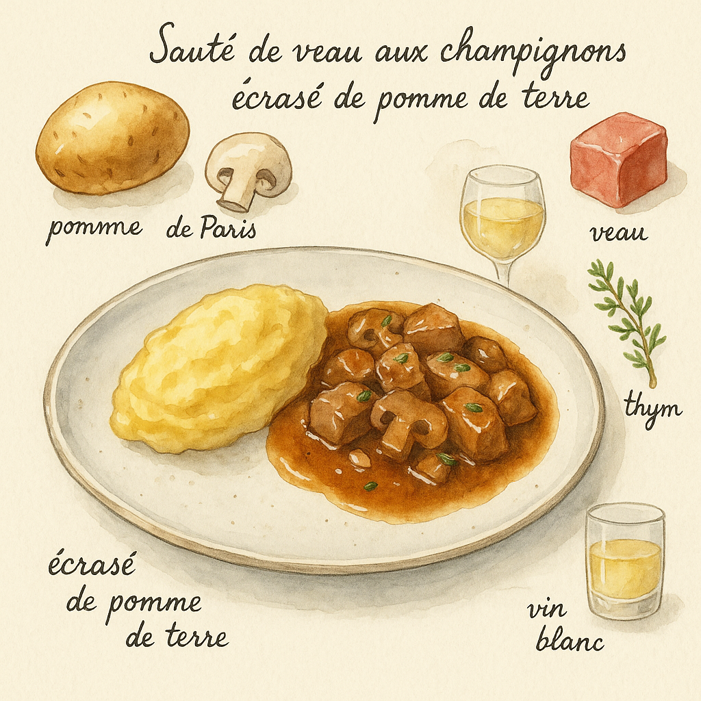 sauté de veau aux champignons