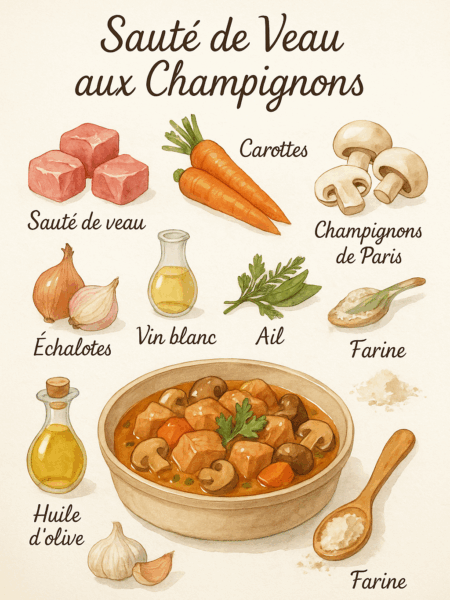 sauté de veau aux champignons
