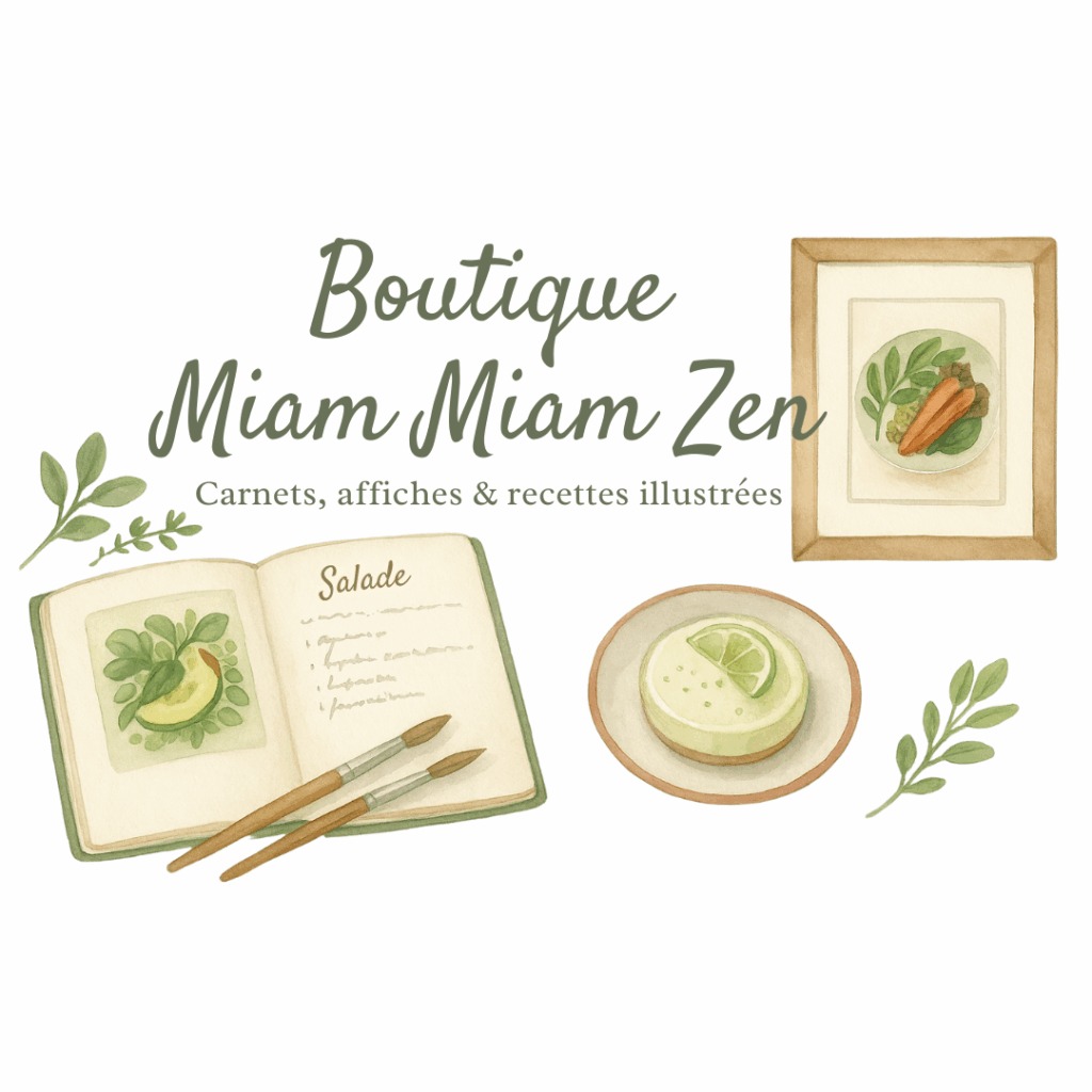 Boutique Miam Miam Zen – Affiches, ebooks et carnets de cheffe illustrés