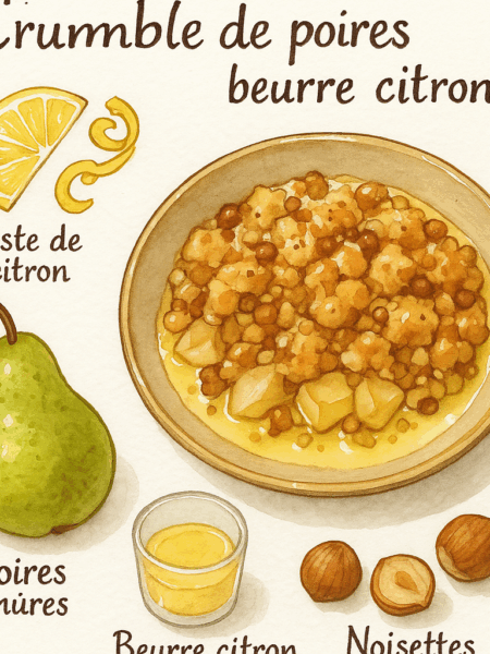 crumble de poires beurre citron